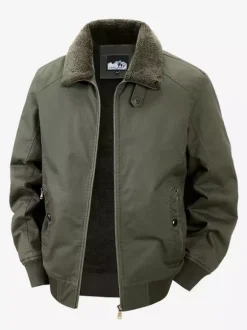 Veste en coton pour homme avec doublure polaire en agneau coupe ample grande taille chaude décontractée style rétro.