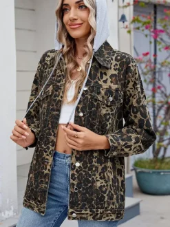 Veste en jean oversize à capuche pour femme - Manteau trucker long coupe boyfriend effet usé - Streetwear chic printemps 2026