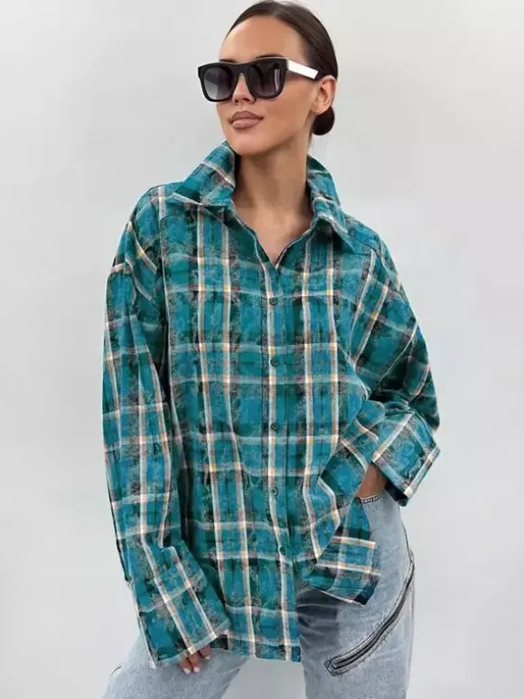 Veste femme à col rabattu boutons coton manches longues vêtement d'extérieur