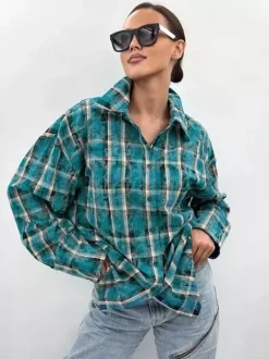 Veste femme à col rabattu boutons coton manches longues vêtement d'extérieur