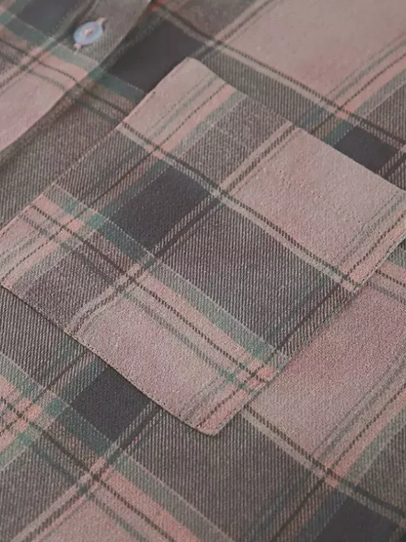 Veste femme à col rabattu cardigan à carreaux décontracté à manches longues