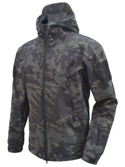 Veste homme à capuche zippée polyester veste noire à la mode