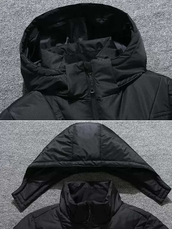 Veste Matelassé Chaud Hiver Homme Zippée En Polyester Décontracté