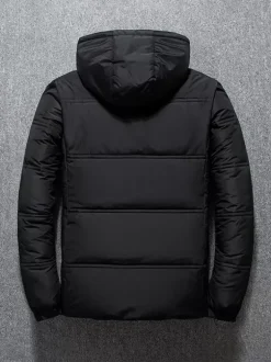 Veste Matelassé Chaud Hiver Homme Zippée En Polyester Décontracté