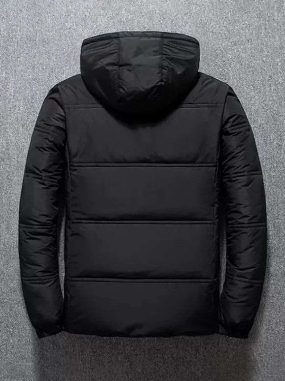 Veste Matelassé Chaud Hiver Homme Zippée En Polyester Décontracté