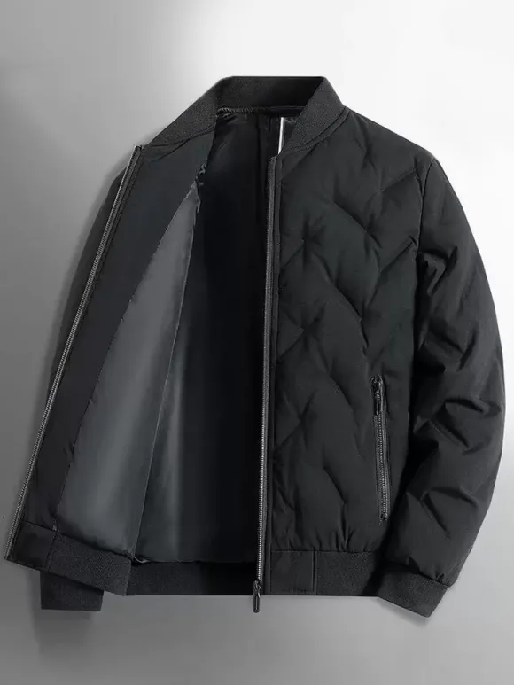 Veste Matelassée Poche À Glissière Éclaire Homme En Polyester Élégante