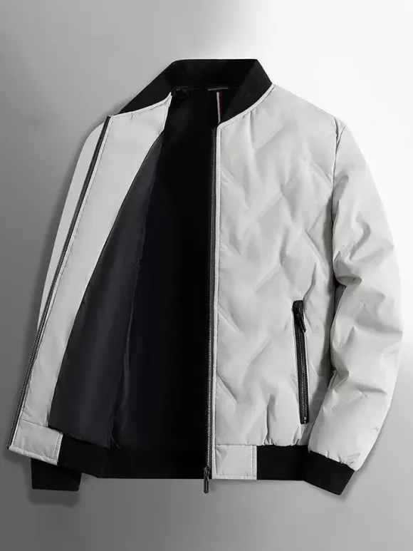 Veste Matelassée Poche À Glissière Éclaire Homme En Polyester Élégante
