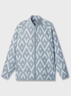 Veste Polaire Col Montant Homme Manteau Chaud D'hiver Imprimé Losanges