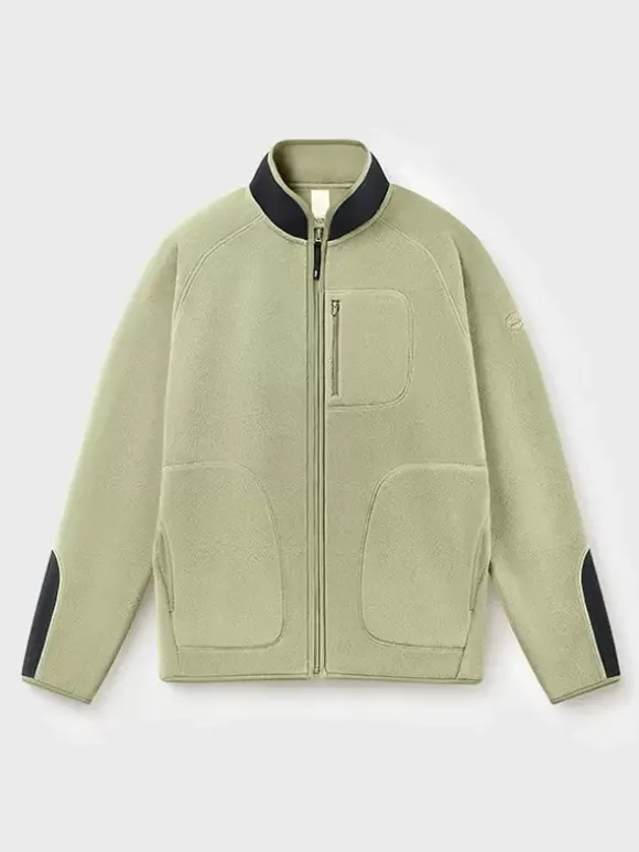 Veste Polaire Col Montant Homme Manteau Chaud D'hiver Imprimé Losanges
