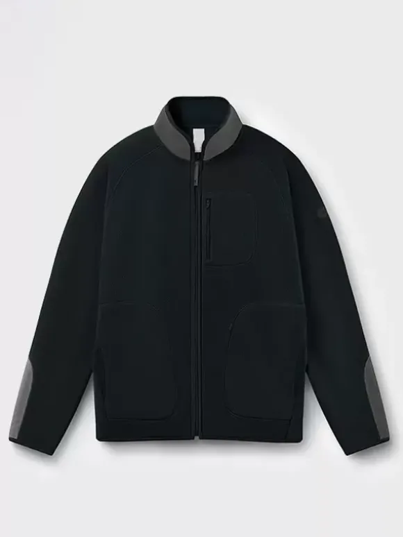 Veste Polaire Col Montant Homme Manteau Chaud D'hiver Imprimé Losanges