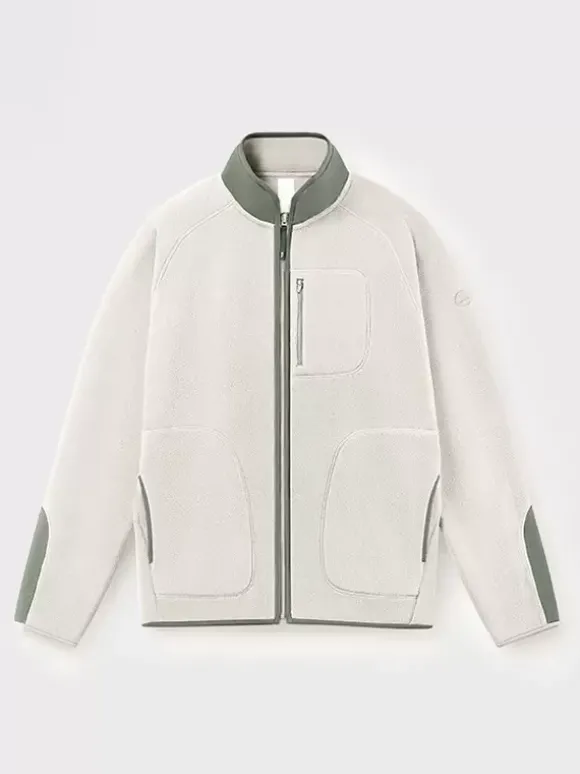 Veste Polaire Col Montant Homme Manteau Chaud D'hiver Imprimé Losanges