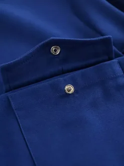 Veste pour femme col rabattu boutons sur le devant style décontracté veste bleue pour femme