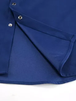 Veste pour femme col rabattu boutons sur le devant style décontracté veste bleue pour femme