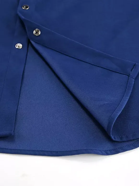 Veste pour femme col rabattu boutons sur le devant style décontracté veste bleue pour femme