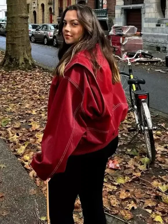 Vestes femmes col rabattu fermeture éclair décontracté manches bouffantes
