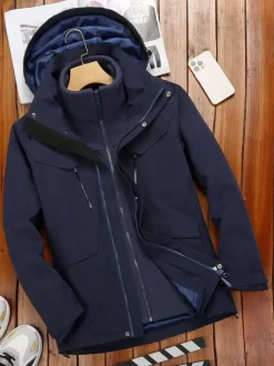 Vestes Homme Manteaux Veste Homme Vestes Homme Chic Color Block Noir Marine Foncé Cool