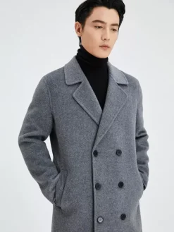 Vestes Hommes Manteaux Col Rabattu À Revers Confortable Gris Chesterfield Chic