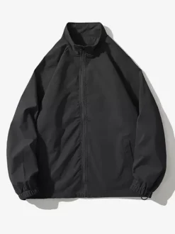Vestes Hommes Manteaux Sport Décontracté Chic Noir Oversize Col Montant
