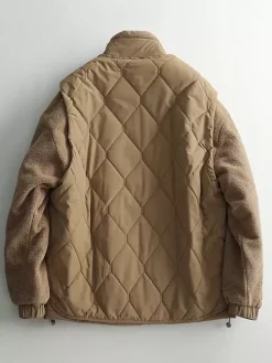 Vestes Matelassées Pour Hommes Manteaux Chic Marron Café Cool Poches Décontracté