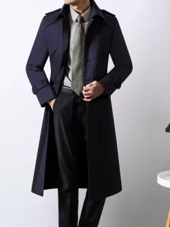 Vestes pour hommes Manteaux Bouton Col rabattu Confortable Kaki Élégant