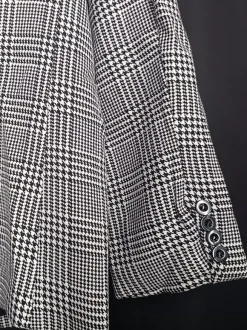 Vestes Et Manteaux Hommes Casuel Plaid Noir Chic Simple Costume Blazer