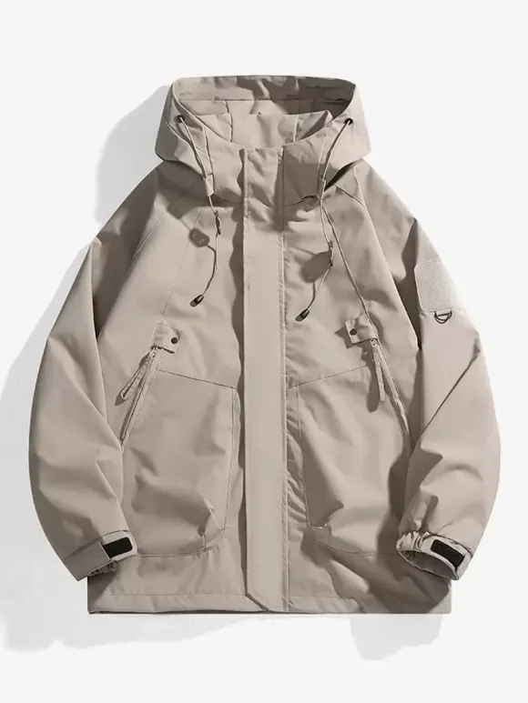 Vestes Manteaux Veste Hommes Vestes Chic Noir À Capuche Imperméable