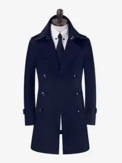 Vestes Pour Hommes Manteaux Croisé Col Rabattu Décontracté Abricot Clair Chic