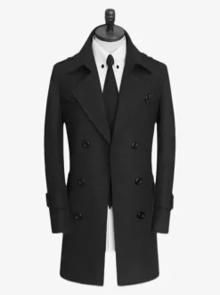 Vestes Pour Hommes Manteaux Double Boutonnage Col Rabattu Confortable Gris Chic