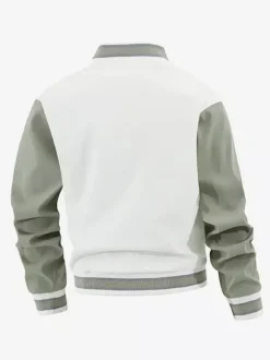 Veste universitaire pour hommes grande taille décontractée manches longues cardigan ample vestes de baseball