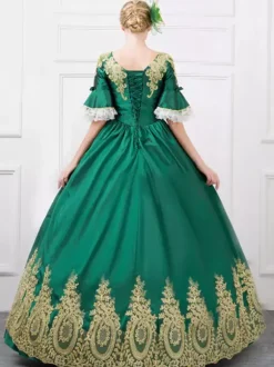 Victoria Robe vintage médiévale Rococo Marie Antoinette Opéra Robe de bal Costume rétro Baroque volants imprimé Déguisements Halloween