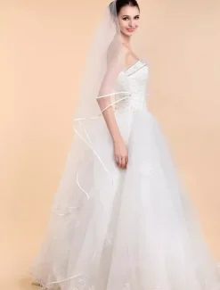 Voile de maigre de valse 1 couche en tulle de 3 mètre long