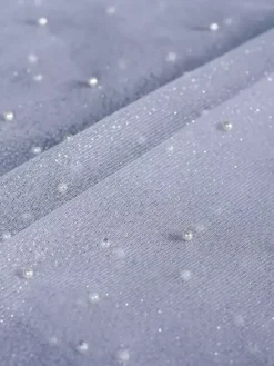 Voile de mariage à un niveau paillettes filet bordure perlée voiles de mariée classiques