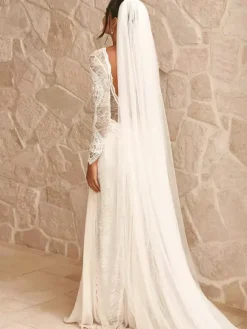 Voile de mariage à un niveau en tulle voile de mariée classique à bords coupés