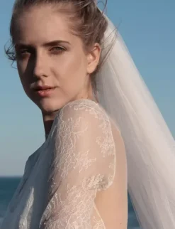 Voile de mariée en tulle délicat voile de mariée simple et long