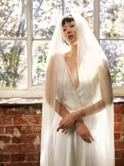 Voile de mariée en tulle délicat voile de mariée simple et long