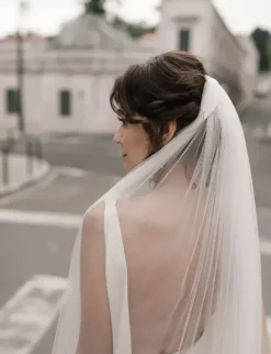 Voile de mariée en tulle délicat voile de mariée simple et long