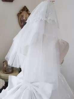 Voile Mignonne Lolita Accessoires Blanc Dentelle Coiffure