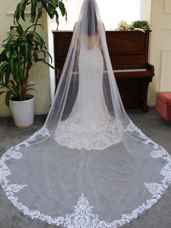 Voiles de mariage Voile de mariée cascade en tulle à un niveau