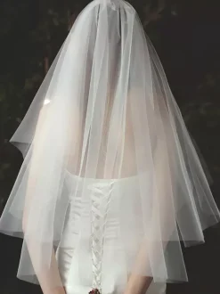 Voiles de mariage Voiles de mariée classiques en tulle à deux niveaux