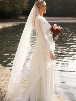 Voiles de mariage Voiles de mariée classiques en tulle à un niveau