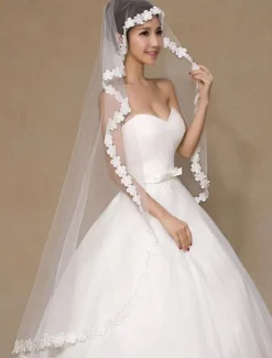 Voile voile à coude 1 couche en tulle dentelle plongeant