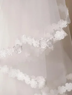 Voile voile à coude 1 couche en tulle dentelle plongeant