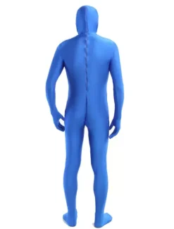 Vêtement de zentai bleu unicolore de face ouverte Déguisements Halloween