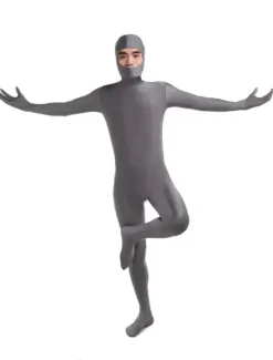Vêtement de zentai gris foncé unicolore en lycra spandex Déguisements Halloween