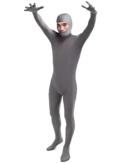 Vêtement de zentai gris foncé unicolore en lycra spandex Déguisements Halloween