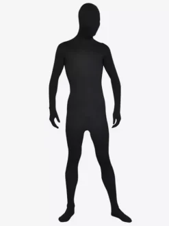 Vêtement de Zentai unisexe noir en lycra fibre de élastique Déguisements Halloween