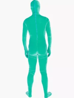 Vêtement de zentai vert en velours Déguisements Halloween