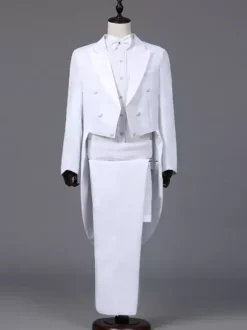 Vêtements de smoking à manches longues Palace pour hommes Costumes de performance rétro Bourgogne