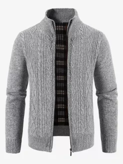 Vêtements Cardigan Pour Hommes Pulls Décontracté Manches Longues Zipper