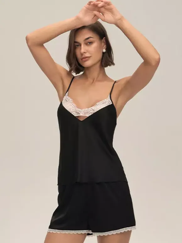Vêtements d'intérieur à bretelles col sans manches tenue en mousseline